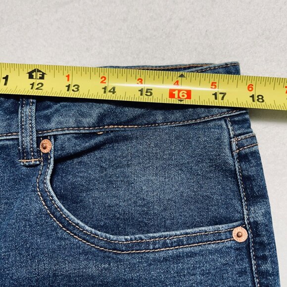 FRYE Women's Stretch High Rise Slim Leg Regular Fit Blue Denim Jeans Size 14/32 - Picture 8 of 11